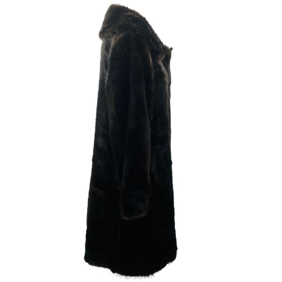 Vintage Gallais Faux Fur Black Plush Elegant Luxury Glam Full Length Coat M - Picture 6 of 13